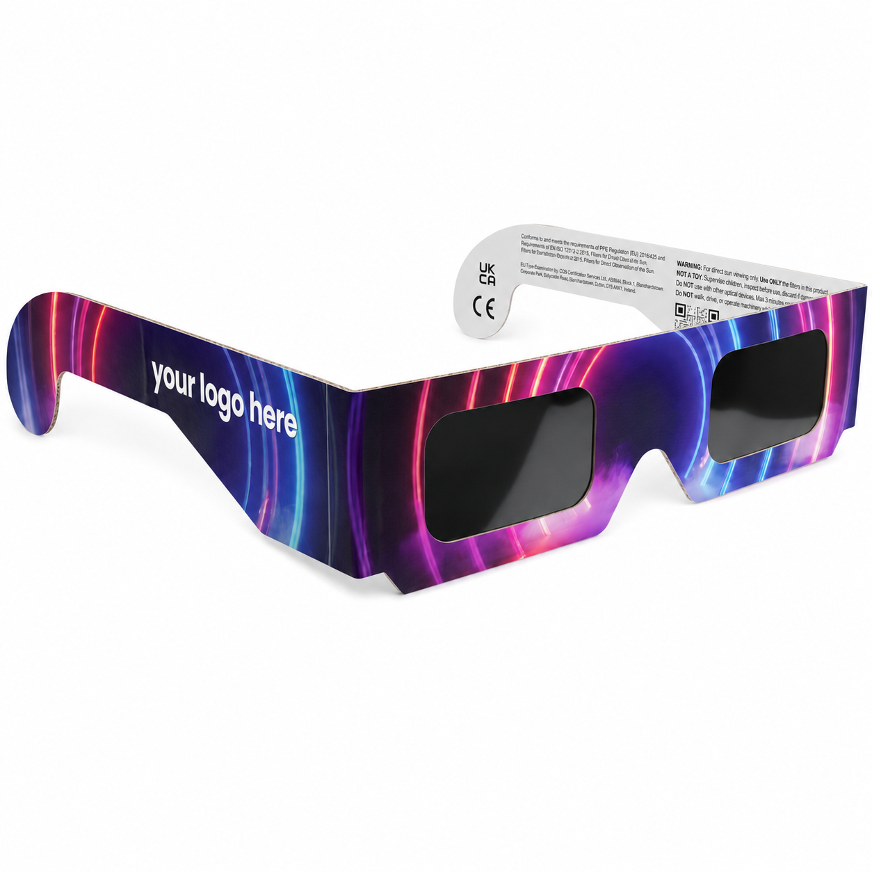 Custom branded eclipse glasses with your logo here